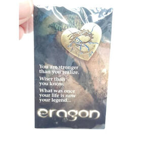 Valentine's Eragon Heart-Shaped Dragon Brooch Pin Gold Tone Vintage